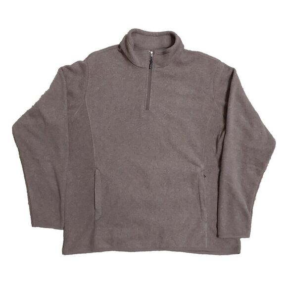 *NWT* Men's Amazon Essentials L Brown Zipped Pouch Pullover 1/3 Zip Neck #19y34 - Picture 1 of 2
